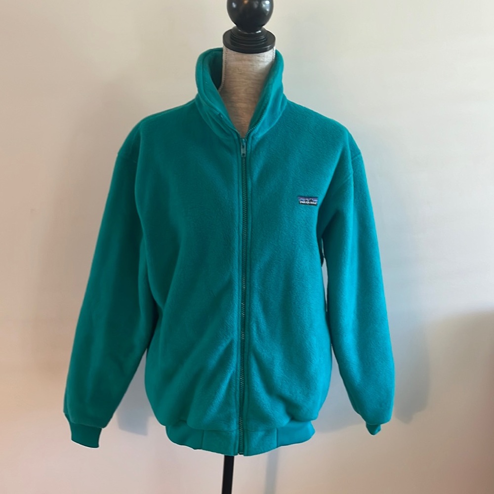 Vintage Patagonia Full Zip Fleece in Turquoise/Robin's Egg Color Size 14